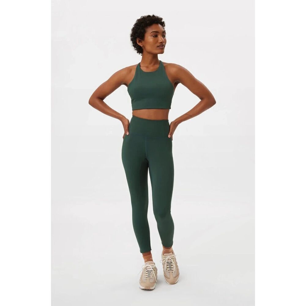 GIRLFRIEND COLLECTIVE Moss Green High Rise Athletic Workout Leggings Size Small